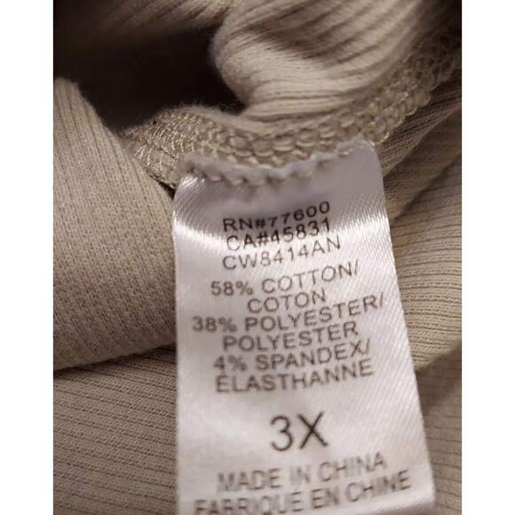 NEW Chaser Vintage Rib Snap Side Long Sleeve Drop Shoulder Pullover Light Beige - Picture 7 of 9